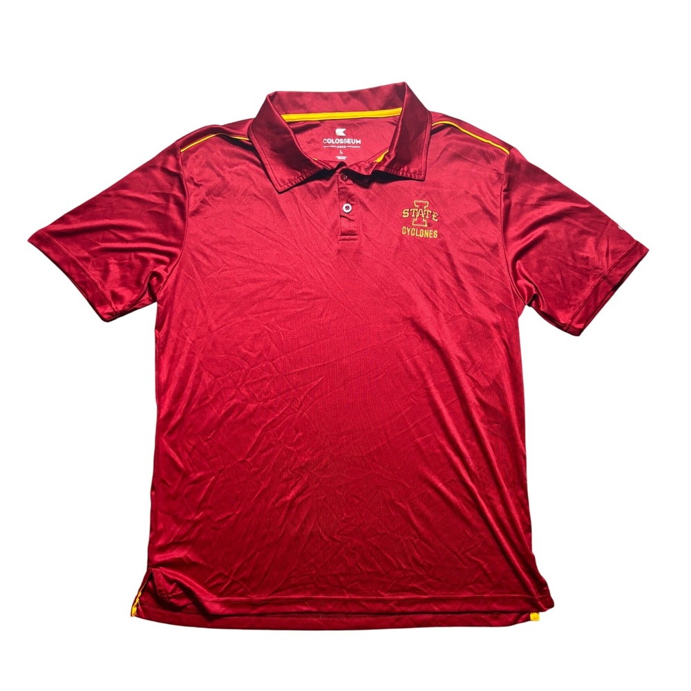 Colosseum Iowa State Cyclones Mens Large Red Polo Shirt NWT DKPS10140